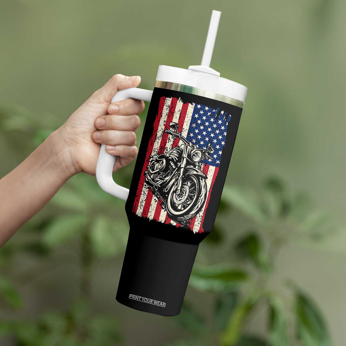 Real Grandpas Ride Motorcycles Tumbler With Handle Some Grandpas Play Bingon American Flag TB10 Print Your Wear