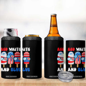 Red White Blue Popsicle 4th of July 4 in 1 Can Cooler Tumbler Patriotic USA Flag TS10 Print Your Wear