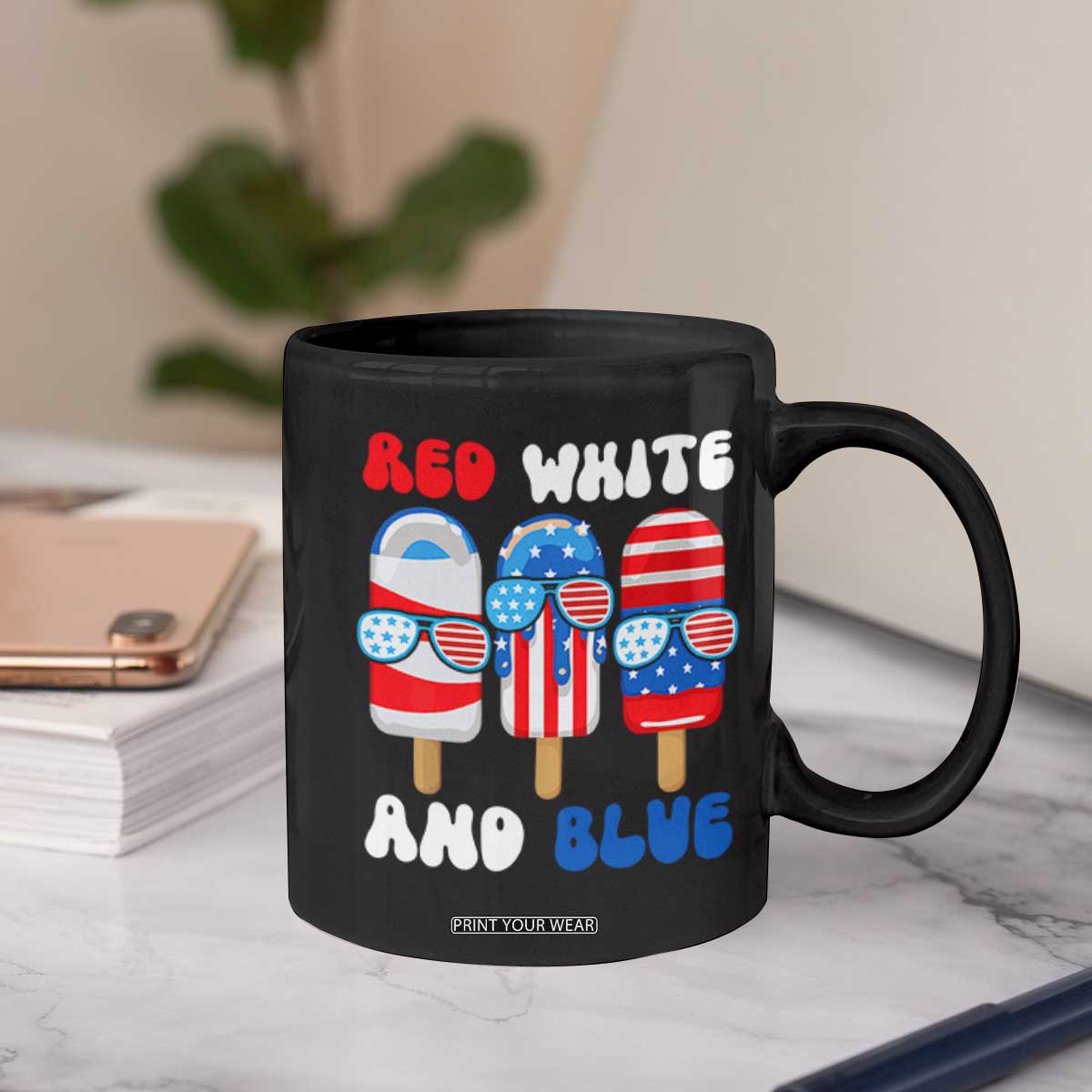 Red White Blue Popsicle 4th of July Coffee Mug Patriotic USA Flag TS10 Print Your Wear