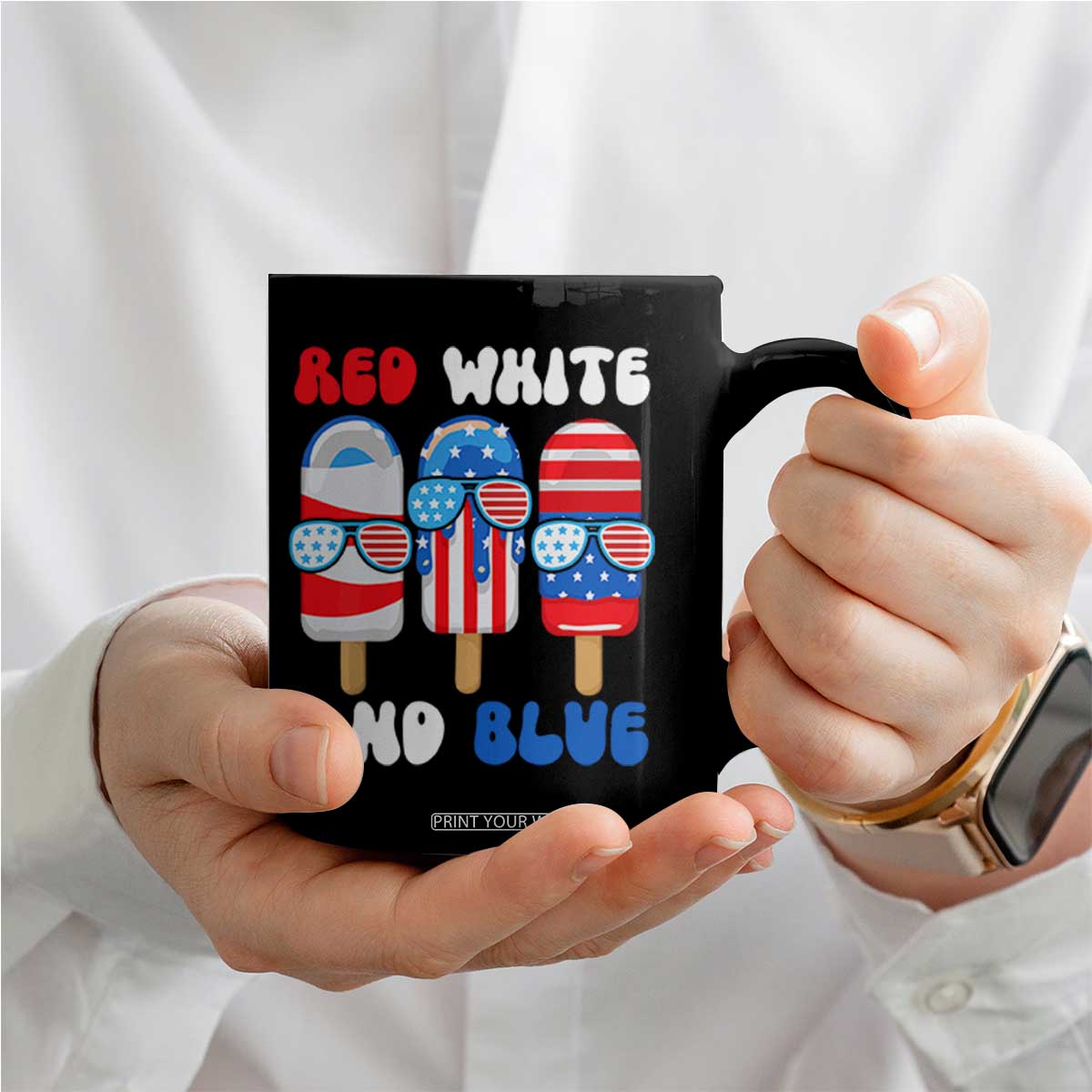 Red White Blue Popsicle 4th of July Coffee Mug Patriotic USA Flag TS10 Print Your Wear