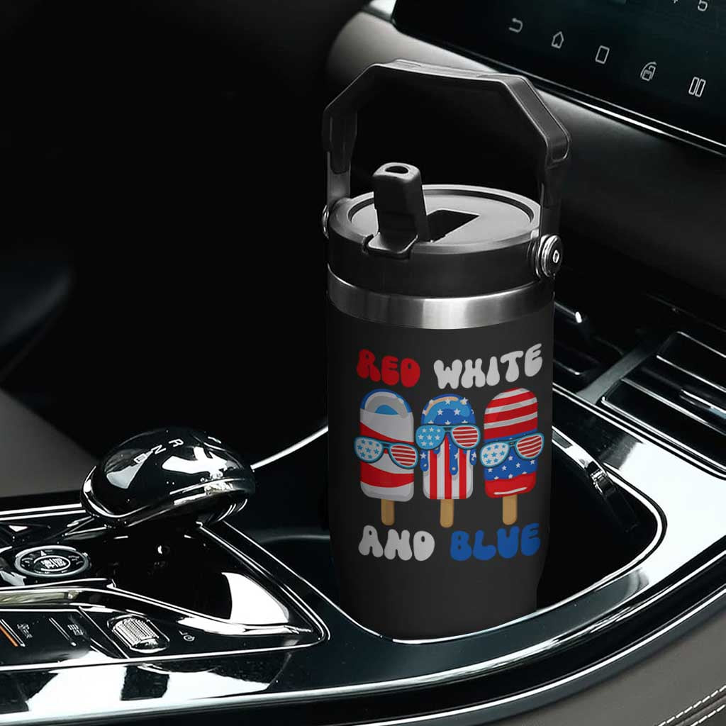 Red White Blue Popsicle 4th of July Flip Straw Tumbler Patriotic USA Flag TS10 Print Your Wear