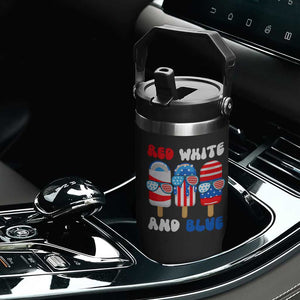 Red White Blue Popsicle 4th of July Flip Straw Tumbler Patriotic USA Flag TS10 Print Your Wear