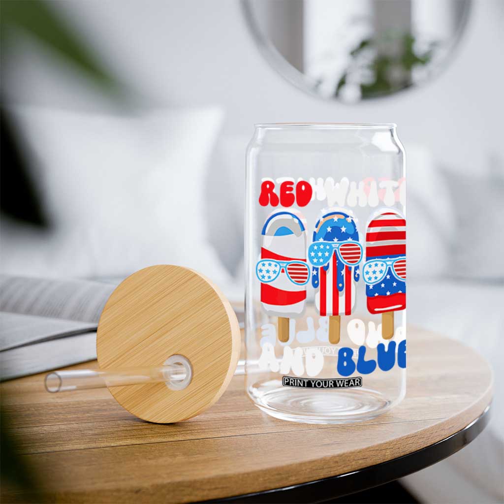 Red White Blue Popsicle 4th of July Glass Can Patriotic USA Flag TS10 Print Your Wear
