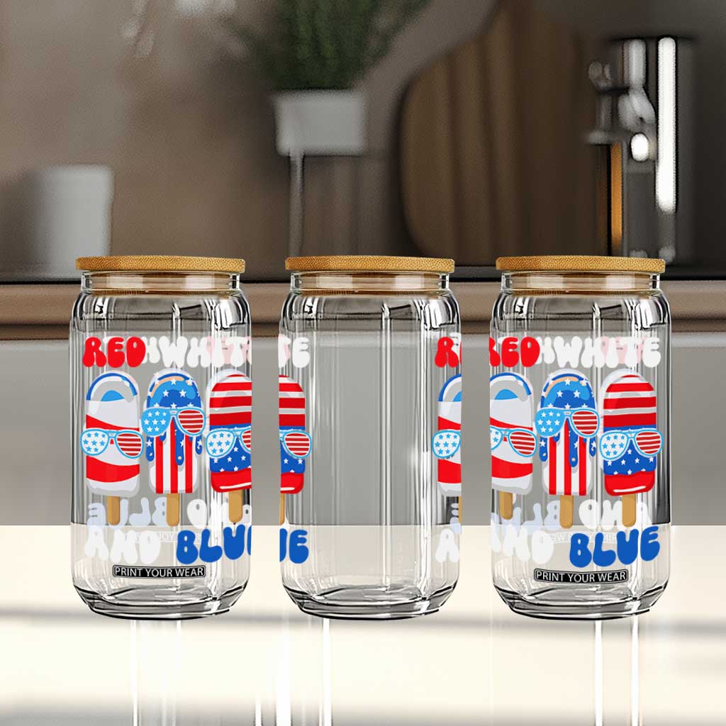 Red White Blue Popsicle 4th of July Glass Can Patriotic USA Flag TS10 Print Your Wear