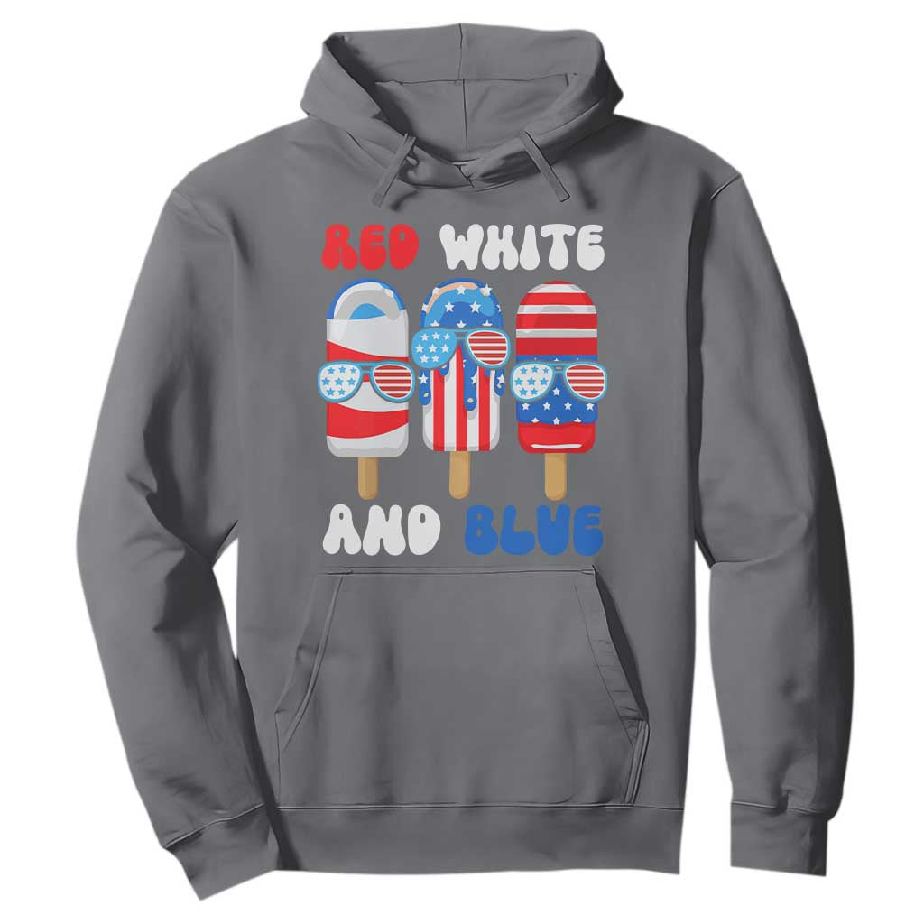 Red White Blue Popsicle 4th of July Hoodie Patriotic USA Flag TS10 Charcoal Print Your Wear