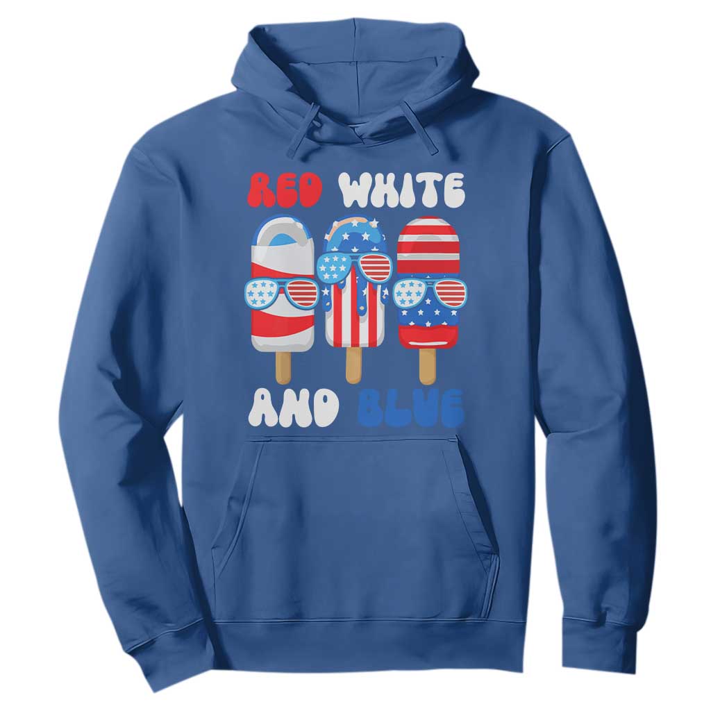 Red White Blue Popsicle 4th of July Hoodie Patriotic USA Flag TS10 Royal Blue Print Your Wear