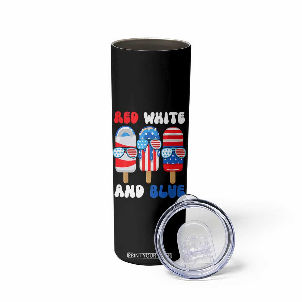 Red White Blue Popsicle 4th of July Skinny Tumbler Patriotic USA Flag TS10 Print Your Wear