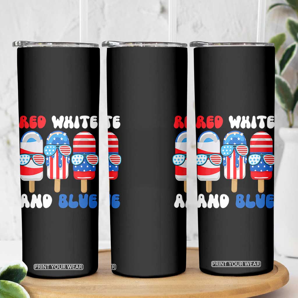 Red White Blue Popsicle 4th of July Skinny Tumbler Patriotic USA Flag TS10 Print Your Wear