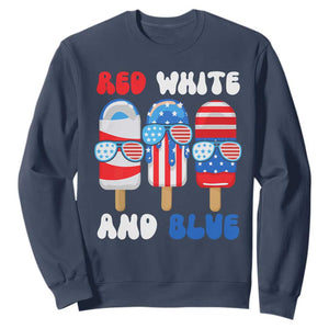 Red White Blue Popsicle 4th of July Sweatshirt Patriotic USA Flag TS10 Navy Print Your Wear