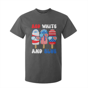 Red White Blue Popsicle 4th of July T Shirt For Kid Patriotic USA Flag TS10 Dark Heather Print Your Wear