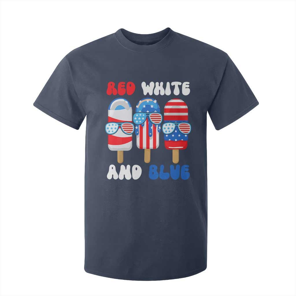 Red White Blue Popsicle 4th of July T Shirt For Kid Patriotic USA Flag TS10 Navy Print Your Wear