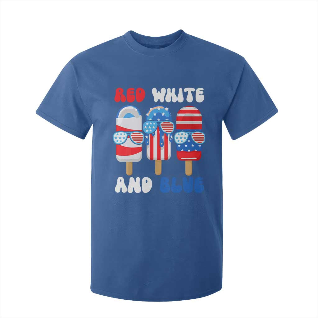 Red White Blue Popsicle 4th of July T Shirt For Kid Patriotic USA Flag TS10 Royal Blue Print Your Wear