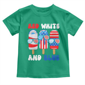 Red White Blue Popsicle 4th of July Toddler T Shirt Patriotic USA Flag TS10 Irish Green Print Your Wear