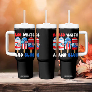 Red White Blue Popsicle 4th of July Tumbler With Handle Patriotic USA Flag TS10 Print Your Wear