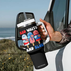 Red White Blue Popsicle 4th of July Tumbler With Handle Patriotic USA Flag TS10 Print Your Wear