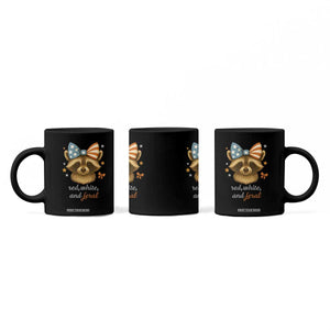 Red White and Feral Raccoon Coffee Mug Funny Patriotic Animal 4th of July TS02 Print Your Wear