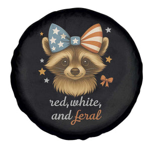 Red White and Feral Raccoon Spare Tire Cover Funny Patriotic Animal 4th of July TS02 Print Your Wear