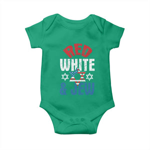 Red White and Jew Baby Onesie Funny Jewish Patriotic 4th of July Star Of David TS02 Irish Green Print Your Wear