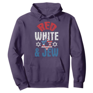 Red White and Jew Hoodie Funny Jewish Patriotic 4th of July Star Of David TS02 Purple Print Your Wear