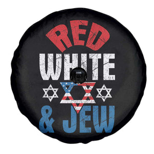 Red White and Jew Spare Tire Cover Funny Jewish Patriotic 4th of July Star Of David TS02 Print Your Wear