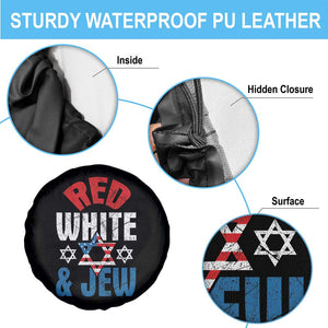 Red White and Jew Spare Tire Cover Funny Jewish Patriotic 4th of July Star Of David TS02 Print Your Wear