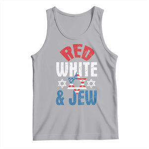 Red White and Jew Tank Top Funny Jewish Patriotic 4th of July Star Of David TS02 Athletic Heather Print Your Wear