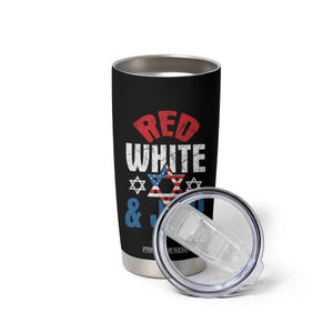 Red White and Jew Tumbler Cup Funny Jewish Patriotic 4th of July Star Of David TS02 Print Your Wear