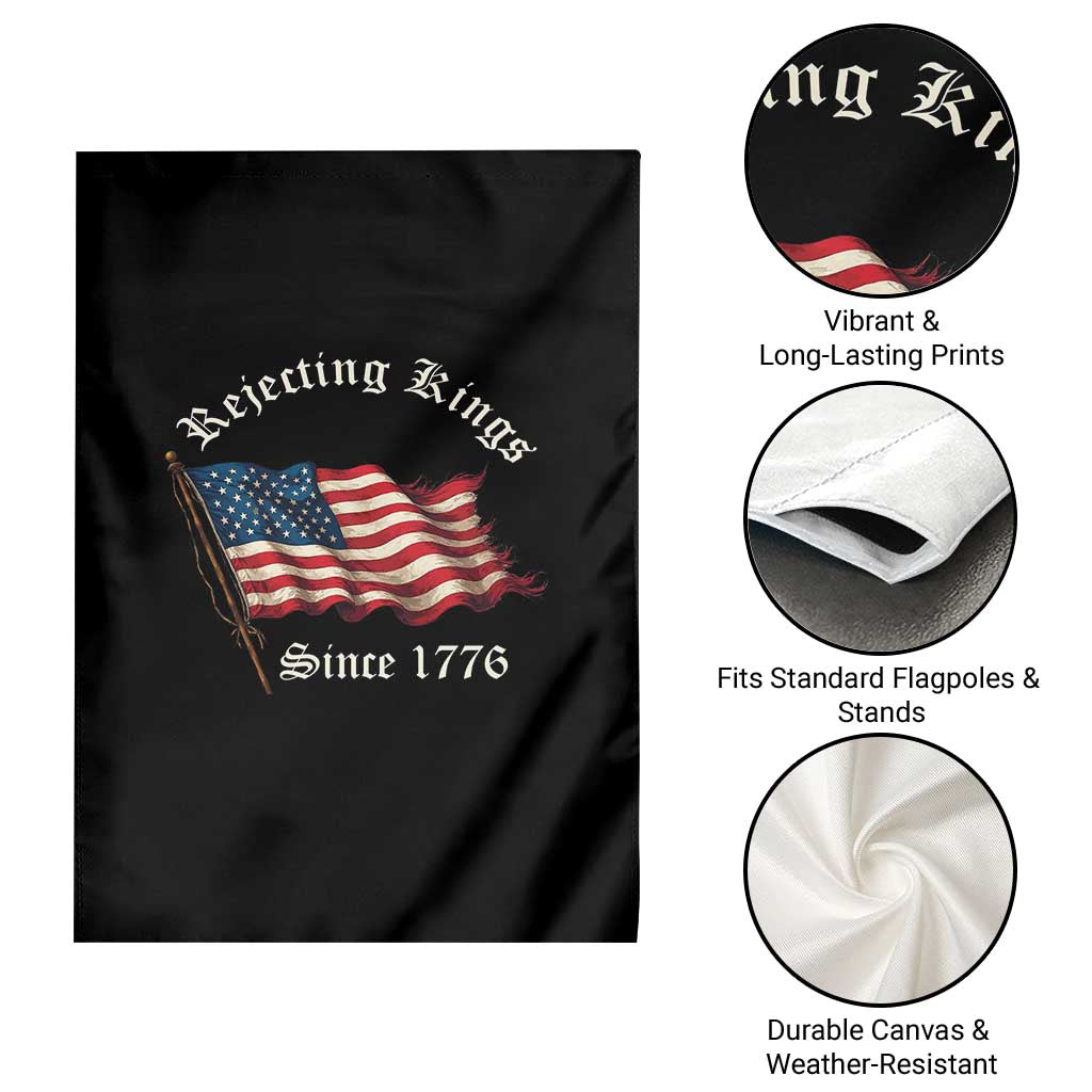 Rejecting Kings Garden Flag Since 1776 No Kings In America Retro US Flag TS10 Print Your Wear