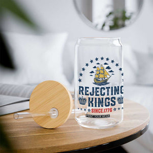 Rejecting Kings Since 1776 Glass Can Vintage Patriotic Ship No King In America TS02 Print Your Wear
