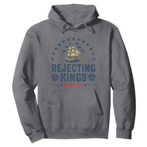 Rejecting Kings Since 1776 Hoodie Vintage Patriotic Ship No King In America TS02 Charcoal Print Your Wear