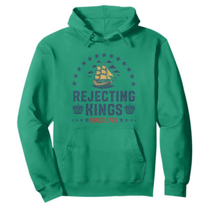 Rejecting Kings Since 1776 Hoodie Vintage Patriotic Ship No King In America TS02 Irish Green Print Your Wear