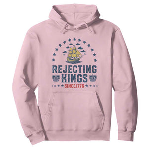 Rejecting Kings Since 1776 Hoodie Vintage Patriotic Ship No King In America TS02 Light Pink Print Your Wear