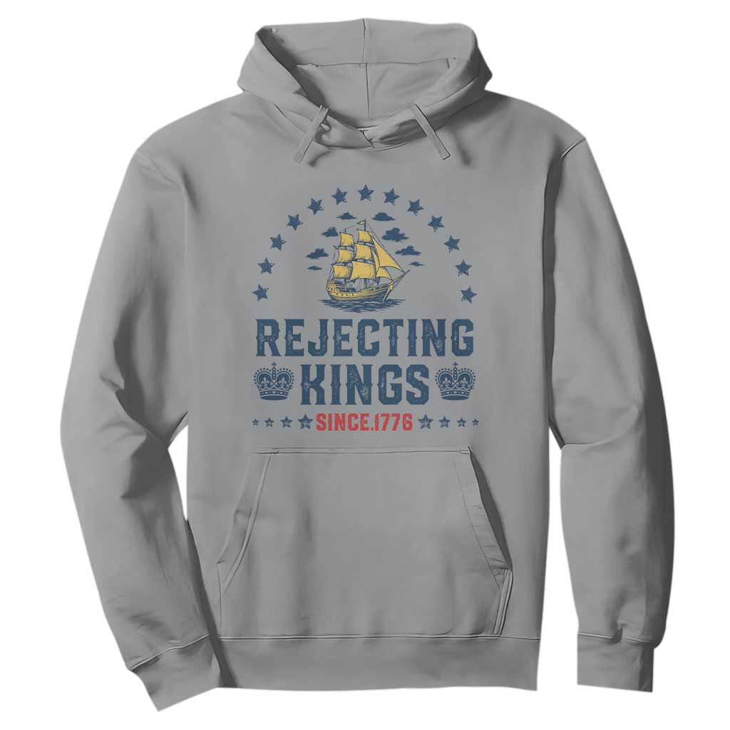 Rejecting Kings Since 1776 Hoodie Vintage Patriotic Ship No King In America TS02 Sport Gray Print Your Wear