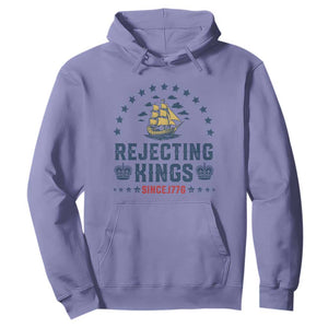Rejecting Kings Since 1776 Hoodie Vintage Patriotic Ship No King In America TS02 Violet Print Your Wear