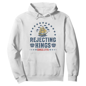 Rejecting Kings Since 1776 Hoodie Vintage Patriotic Ship No King In America TS02 White Print Your Wear