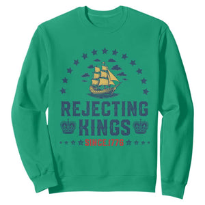 Rejecting Kings Since 1776 Sweatshirt Vintage Patriotic Ship No King In America TS02 Irish Green Print Your Wear