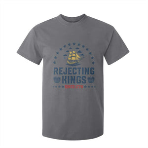 Rejecting Kings Since 1776 T Shirt For Kid Vintage Patriotic Ship No King In America TS02 Charcoal Print Your Wear
