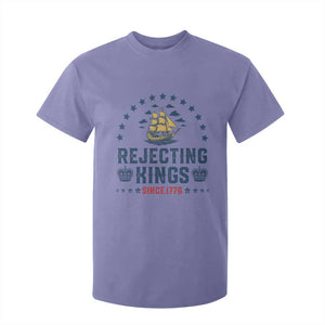 Rejecting Kings Since 1776 T Shirt For Kid Vintage Patriotic Ship No King In America TS02 Violet Print Your Wear