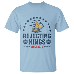 Rejecting Kings Since 1776 T Shirt Vintage Patriotic Ship No King In America TS02 Light Blue Print Your Wear