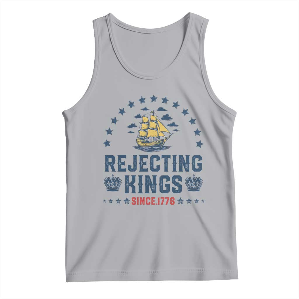 Rejecting Kings Since 1776 Tank Top Vintage Patriotic Ship No King In America TS02 Athletic Heather Print Your Wear