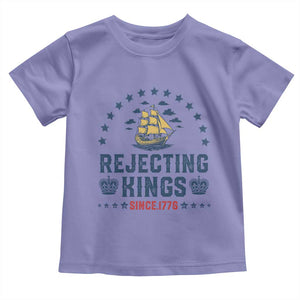 Rejecting Kings Since 1776 Toddler T Shirt Vintage Patriotic Ship No King In America TS02 Violet Print Your Wear