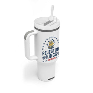 Rejecting Kings Since 1776 Tumbler With Handle Vintage Patriotic Ship No King In America TS02 Print Your Wear