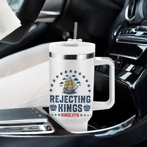 Rejecting Kings Since 1776 Tumbler With Handle Vintage Patriotic Ship No King In America TS02 Print Your Wear