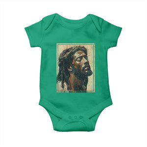 Religious Black Jesus With Crown Of Thorns Baby Onesie TS11 Irish Green Print Your Wear