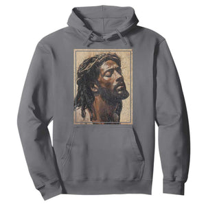 Religious Black Jesus With Crown Of Thorns Hoodie TS11 Charcoal Print Your Wear