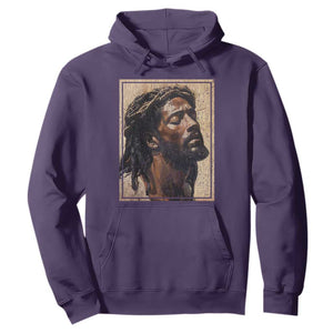 Religious Black Jesus With Crown Of Thorns Hoodie TS11 Purple Print Your Wear