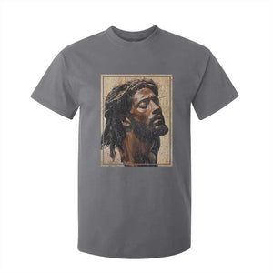 Religious Black Jesus With Crown Of Thorns T Shirt For Kid TS11 Charcoal Print Your Wear
