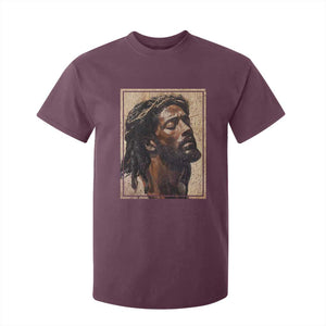 Religious Black Jesus With Crown Of Thorns T Shirt For Kid TS11 Maroon Print Your Wear