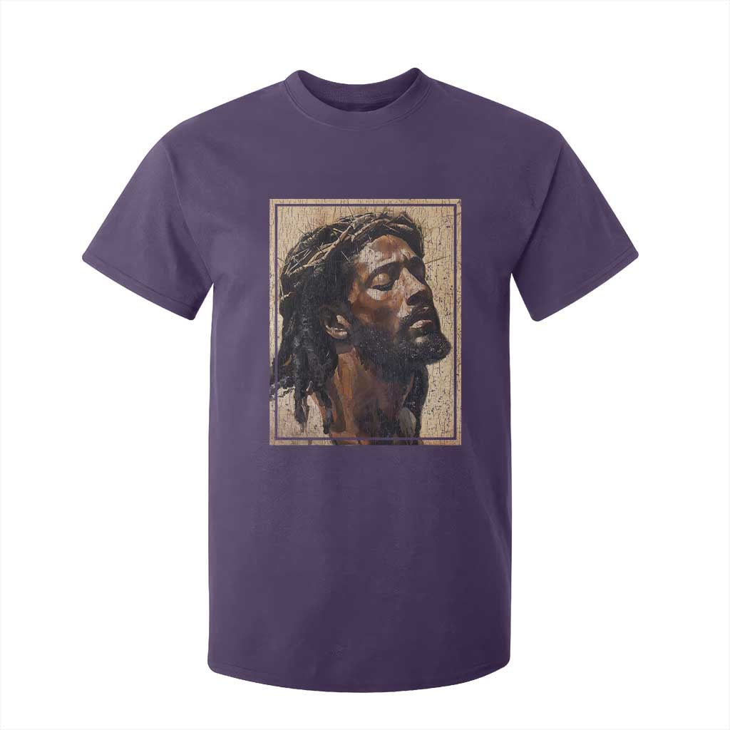 Religious Black Jesus With Crown Of Thorns T Shirt For Kid TS11 Purple Print Your Wear