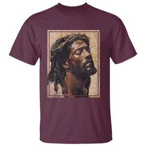 Religious Black Jesus With Crown Of Thorns T Shirt TS11 Maroon Print Your Wear